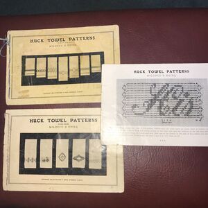 Vintage Lot 3 Huck Towel Patterns Books 1936, 1940 And ?? by Mildred V. Krieg